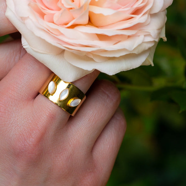 bague Palmette nacre blanche audrey langlois