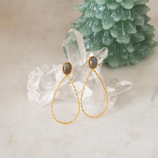 boucles d'oreilles gouttes labradorite