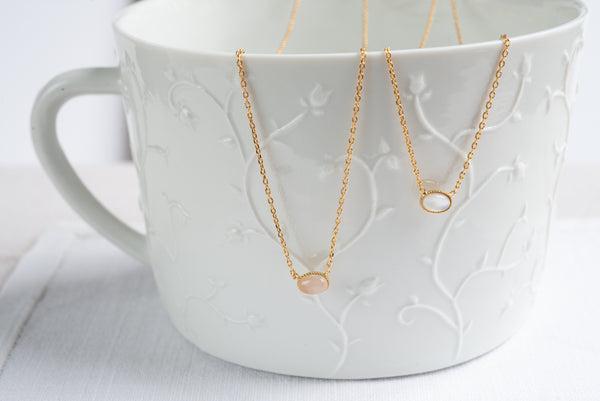 collier nacre quartz rose Audrey Langlois