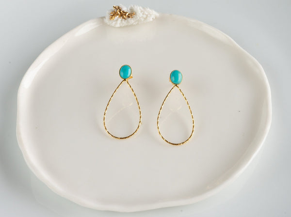Boucles d'oreilles Gouttes turquoise