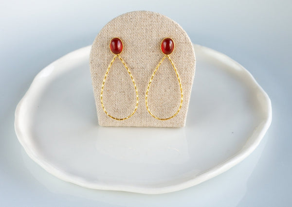 Boucles d'oreilles Gouttes cornaline