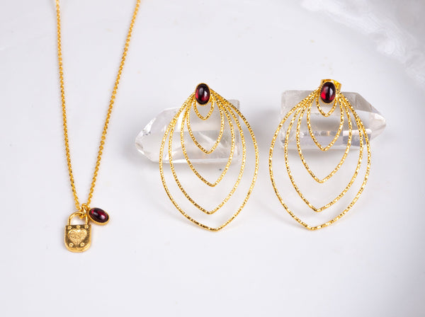 Collier Love Locket - Grenat