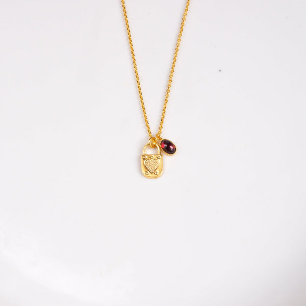 collier Love Locket grenat