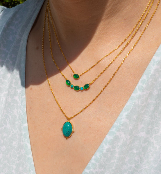 Collier Gabrielle - Agate verte