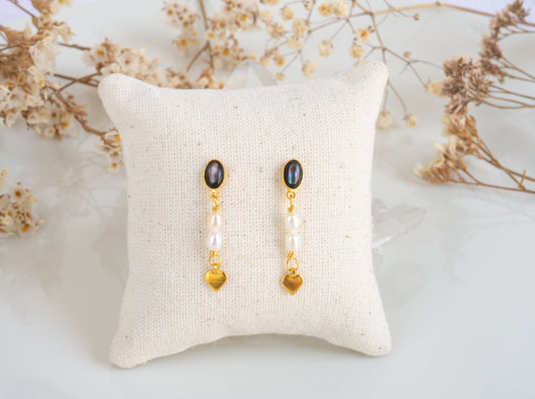 Boucles d'oreilles Venezia nacre grise