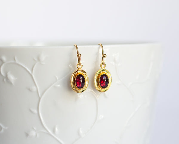 boucles d'oreilles grenat